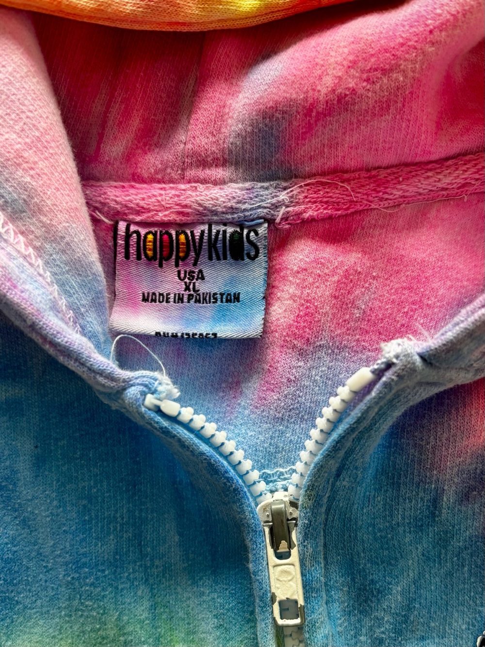Wildwood, NJ Tie-Dye Zip Hoodie - Multi Color Kids Zip-Up Sweatshirt XL - Picture 4 of 6